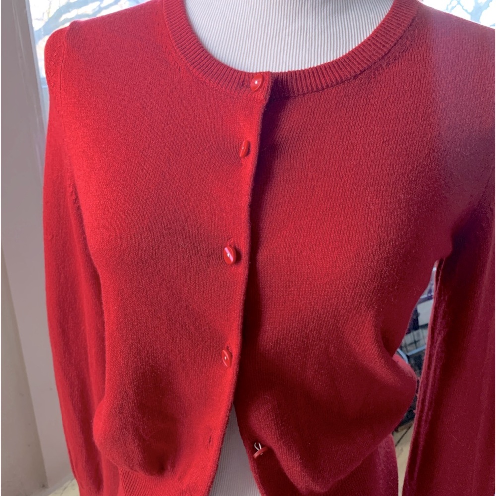 Moda International cashmere red cardigan